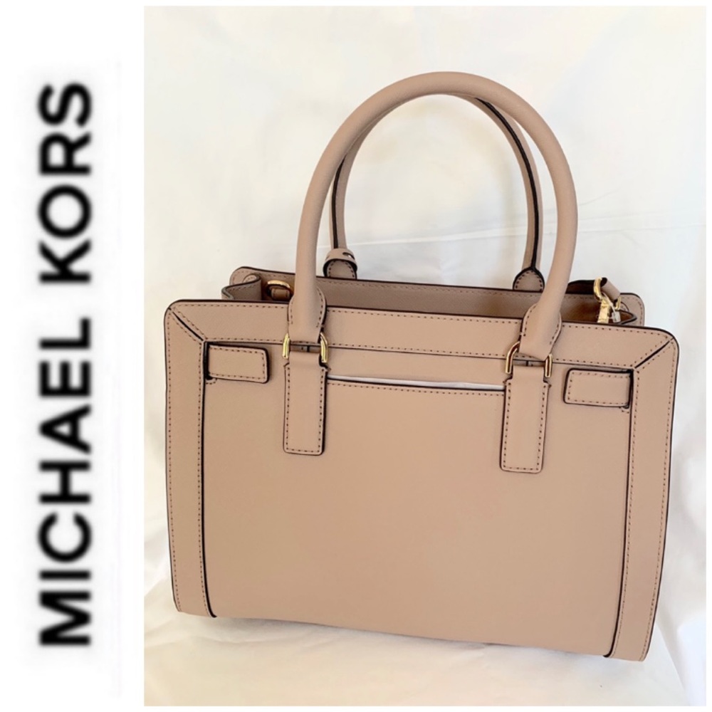 SOLD NWT authentic MK leather Dillon satchel fawn - Picture 5 of 7